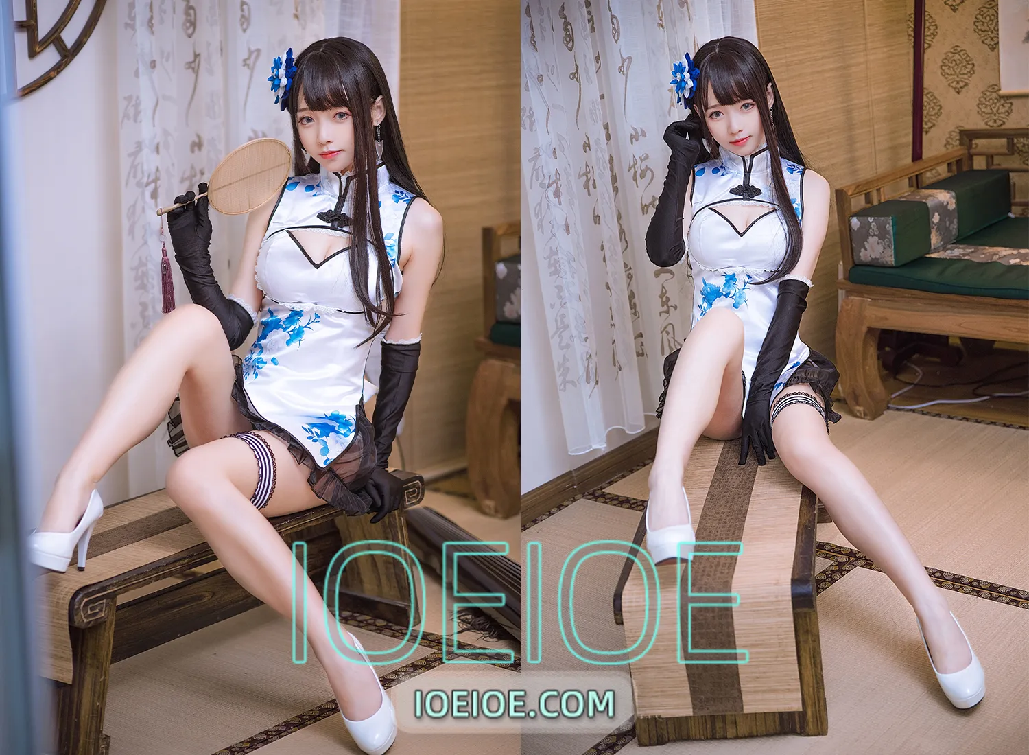 图片[1]-大大卷卷小卷 – NO.015 白旗袍 [9P-105MB]-IOE魔盒花园