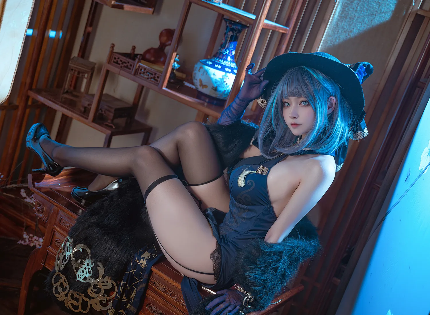 图片[2]-Seya-狮砸 – NO.035 碧蓝航线 柴郡 旗袍 [12P-140M]-IOE魔盒花园