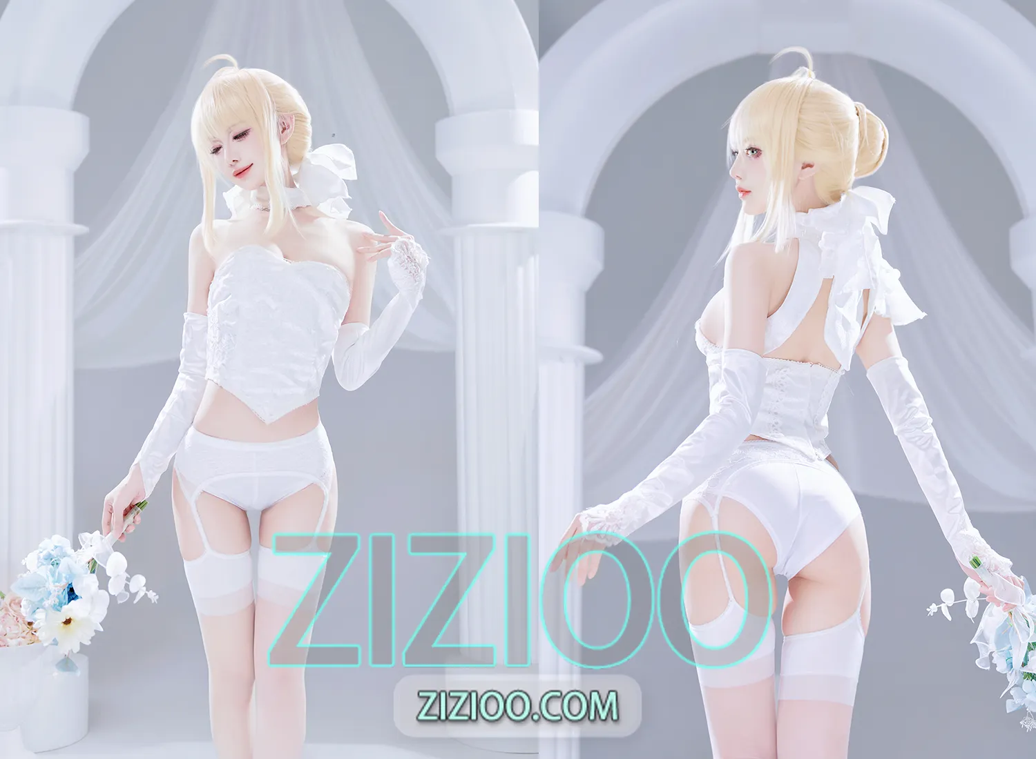图片[1]-Shika小鹿鹿 – NO.125 Fate Saber花嫁 [22P-284M]-IOE魔盒花园