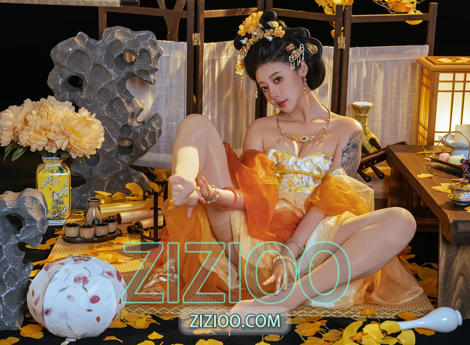 图片[1]-奈汐酱nice – NO.106 金笺寄月 [90P-1.66GB]-IOE魔盒花园