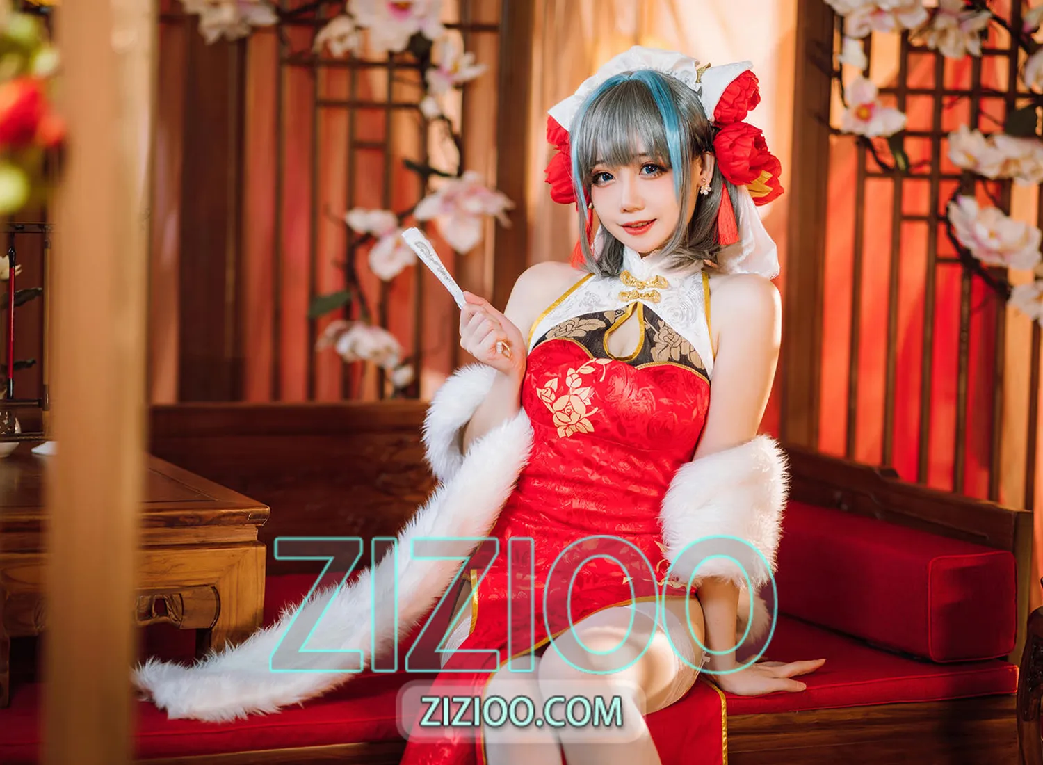 图片[1]-焖焖碳 – NO.048 碧蓝航线 柴郡旗袍 [29P-186M]-IOE魔盒花园