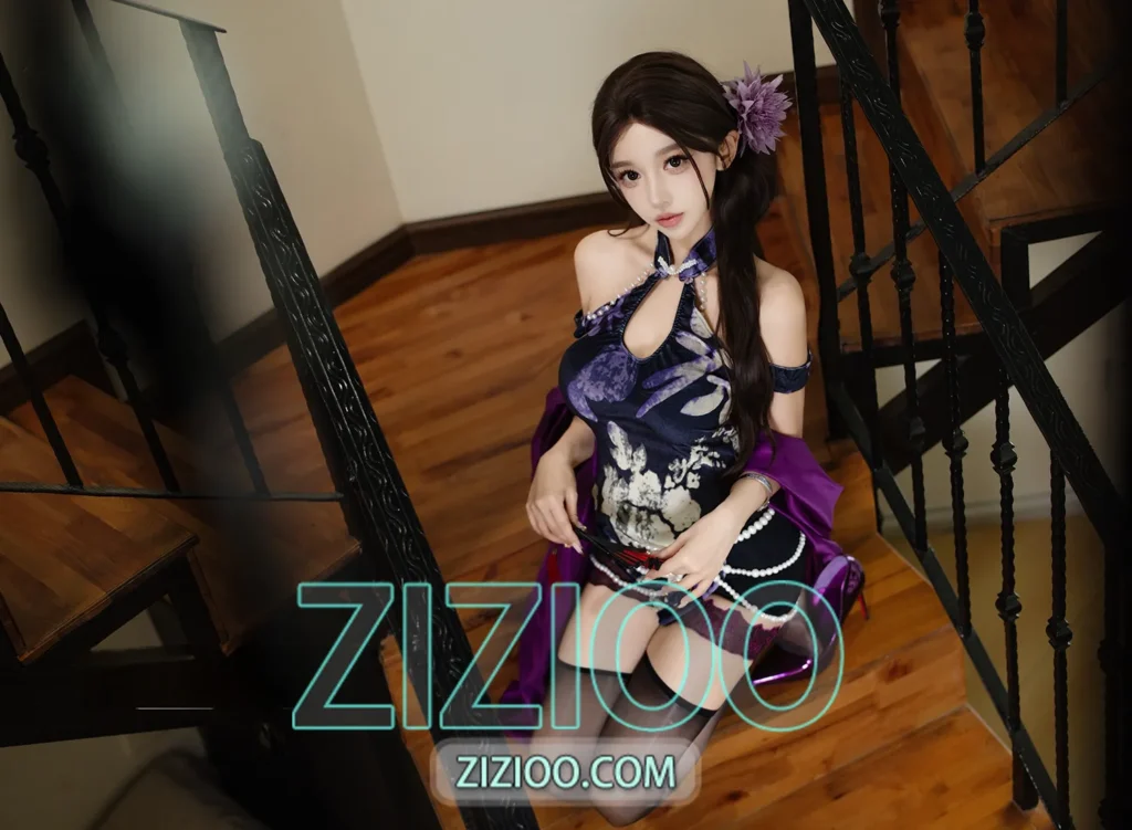 图片[1]-过期米线线喵 – NO.169 紫韵旗袍 [20P-113M]-IOE魔盒花园